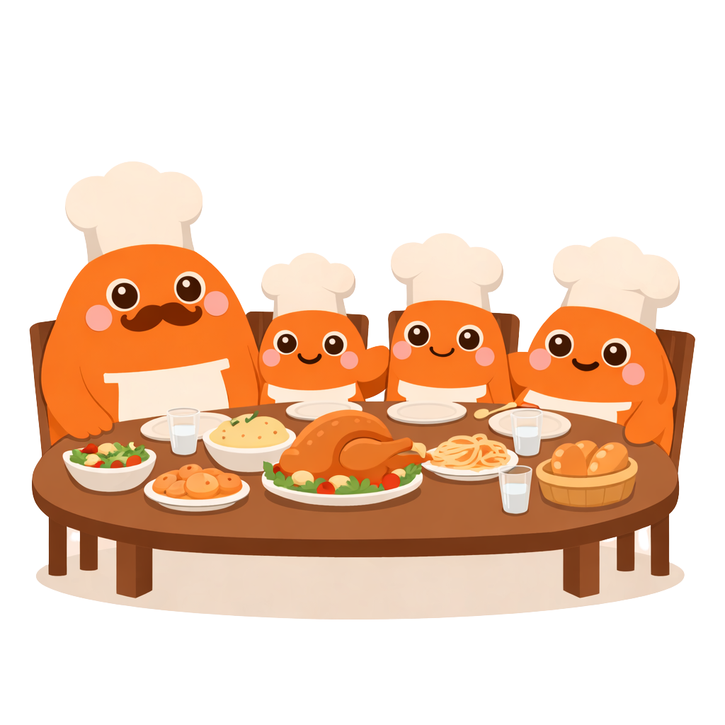 Family at dinner with Jeff